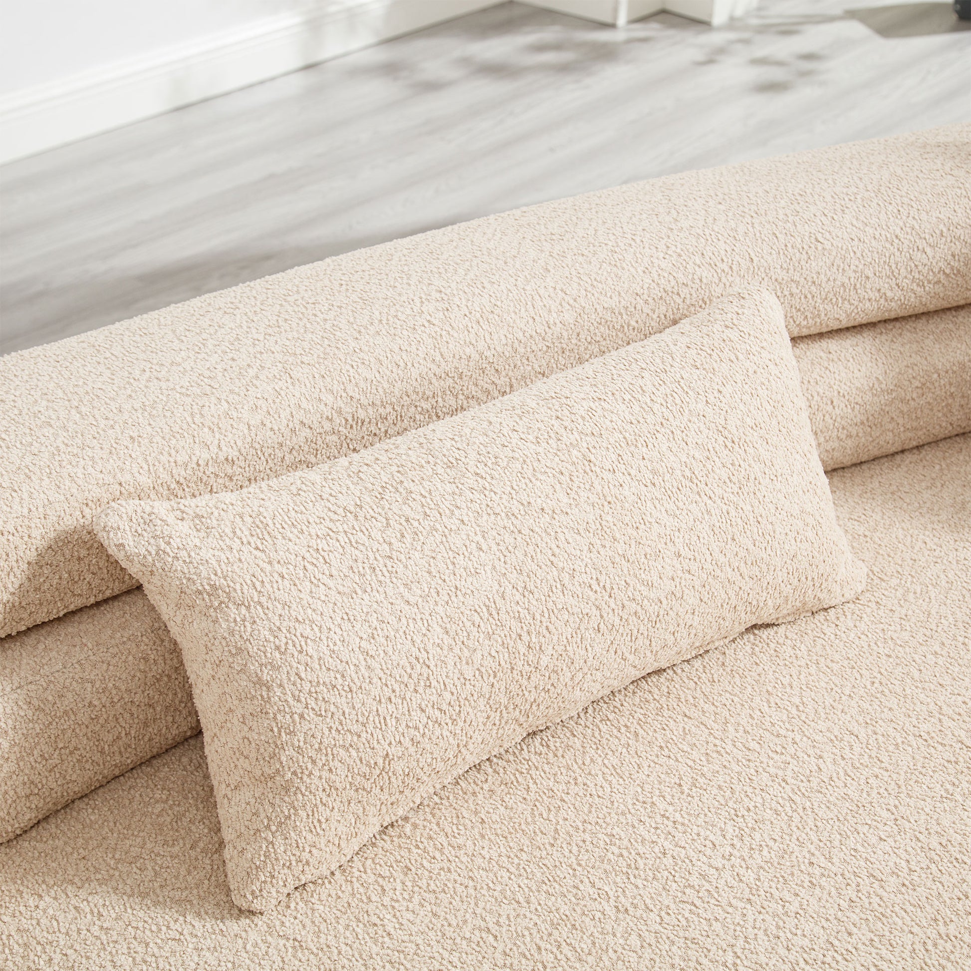 Unique Modeling Design,Upholstered Indoor Furniture,Foam Filled Sleeper Sofa Bed For Living Room,Bedroom,3 Colors Khaki Primary Living Space Modern Foam Polyester 4 Seat