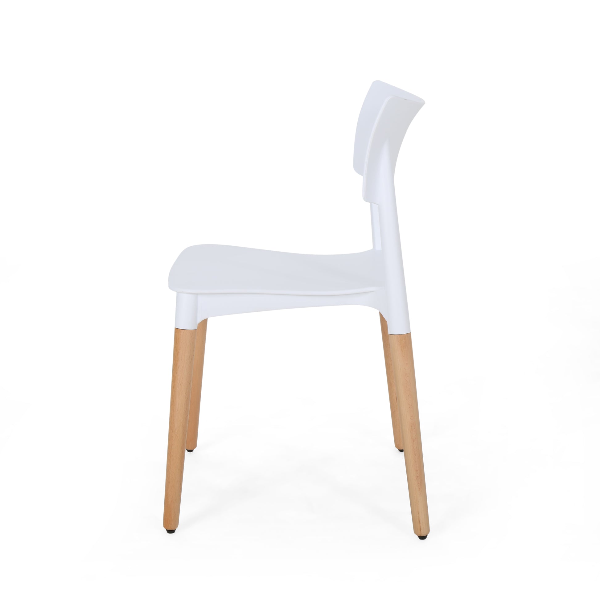 Plastic Dining Chair Set Of 2 White Polypropylene