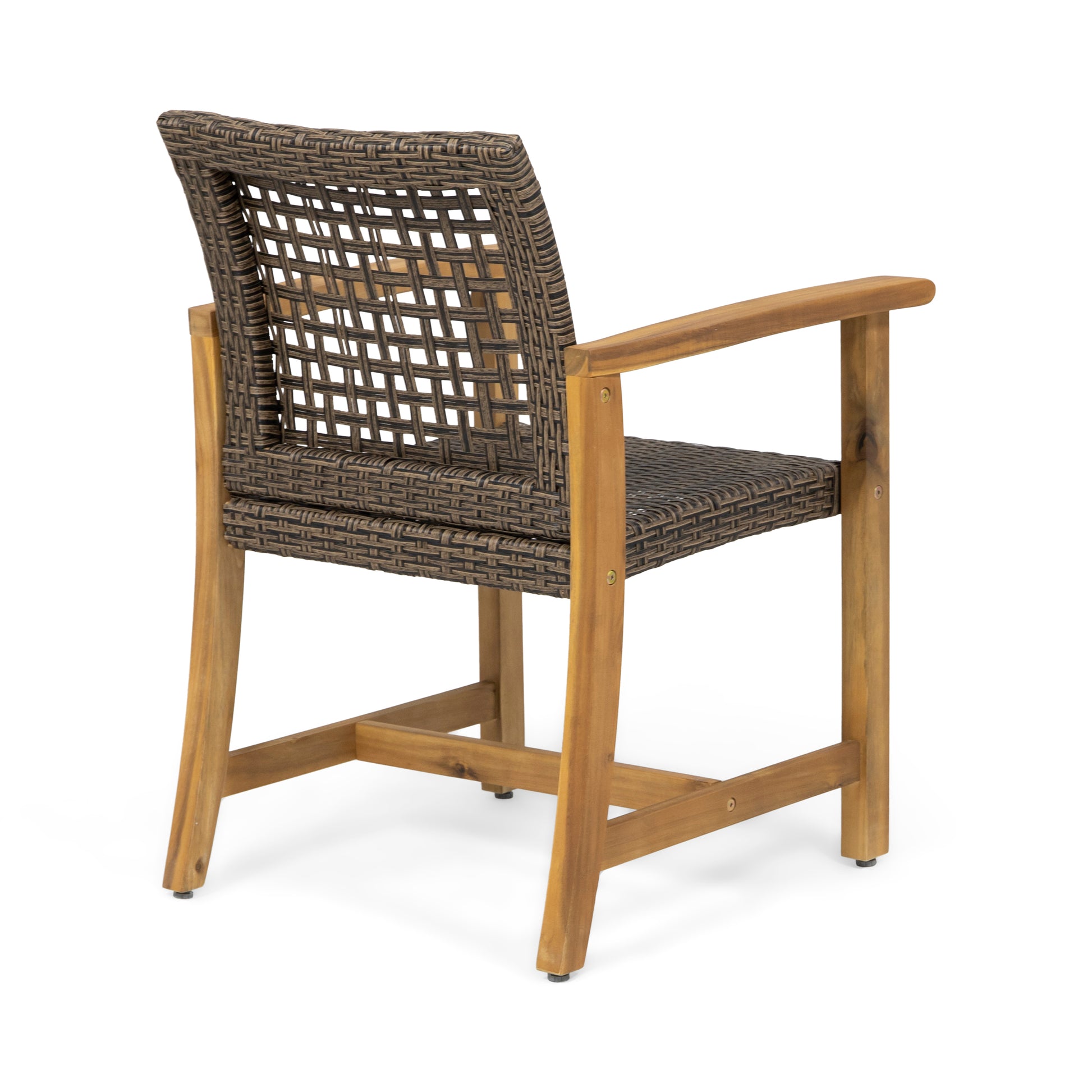 Hampton Wood And Wicker Dining Chair Set Of 2 Brown Wood Glass