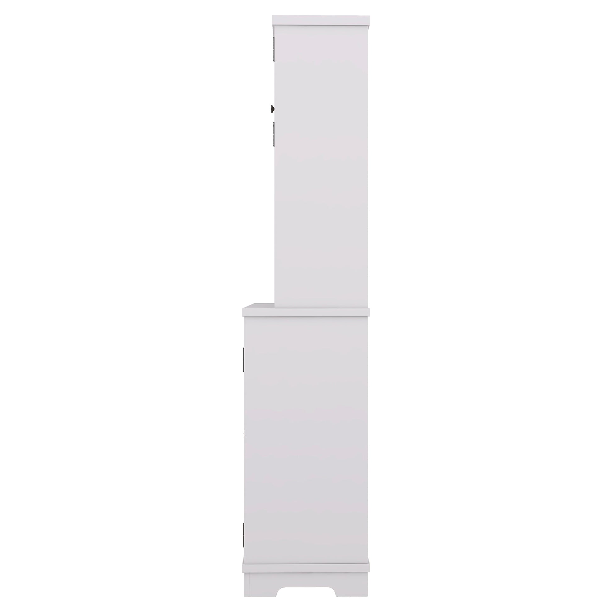 Coffee Bar Cabinet Kitchen Cabinet With Storage, Farmhouse Wine Cabinet With Drawers Shelves And Cabinets, Buffet Cabinet Wine & Glass Racks For Dining Room, White Off White Particle Board Mdf