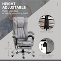 Vinsetto Massage Office Chair, High Back Reclining Desk Chair, Gray Gray Polyester