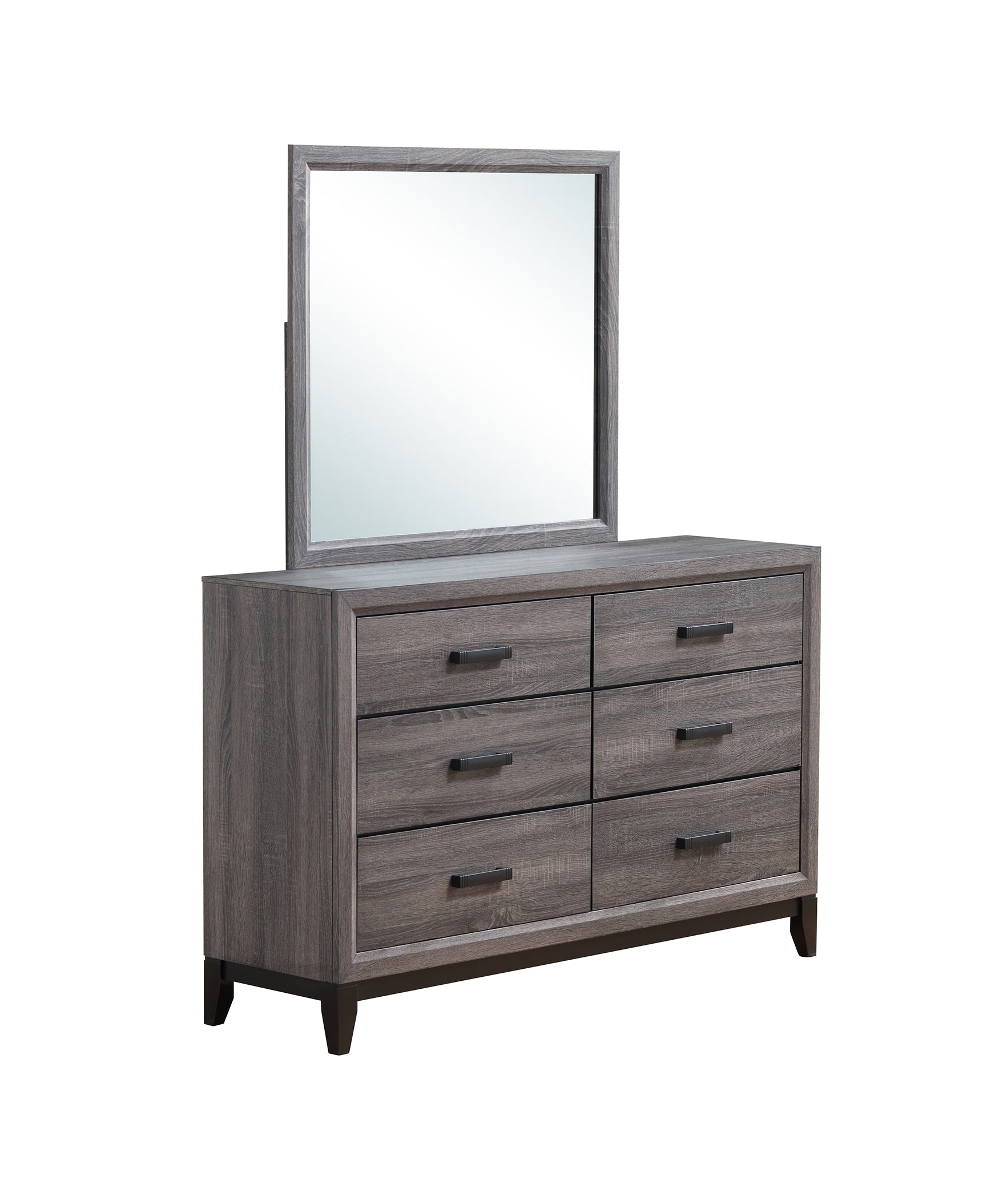 Mirage Foil Grey Mirror Black Gray Rubber Wood