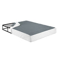 Eastern King Mattress Foundation 1Pc Black Metal Frame With Textured Fabric Cover King Black Bedroom Metal