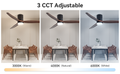 Ceiling Fan With Light, 52 Inch Flush Mount Ceiling Fan, Reversible Blades, 3Cct Low Profile Ceiling Fan With Remote For Bedroom Living Room Walnut Modern Wood