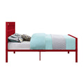 Red Full Platform Bed Box Spring Not Required Full Red Iron Bedroom Contemporary Slat Beds Metal