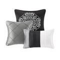 7 Piece Comforter Set Grey King King Grey Polyester