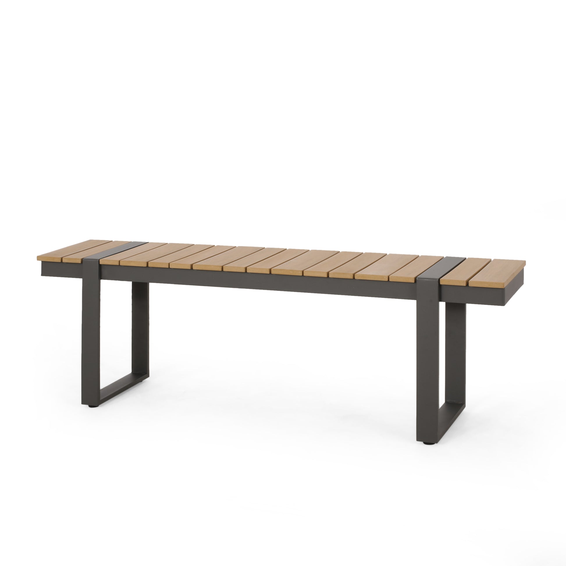 Outdoor Dining Bench, Gray Natural Natural Grey Wood