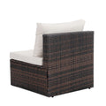 Patio Furniture, Outdoor Furniture, Seasonal Pe Wicker Furniture, 5 Set Wicker Furniture With Tempered Glass Coffee Table Brown Seats 4 Pe Rattan Iron Waterproof Fabric