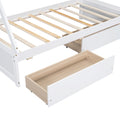 Twin Size House Platform Bed With Two Drawers,Headboard And Footboard, White Twin White Pine