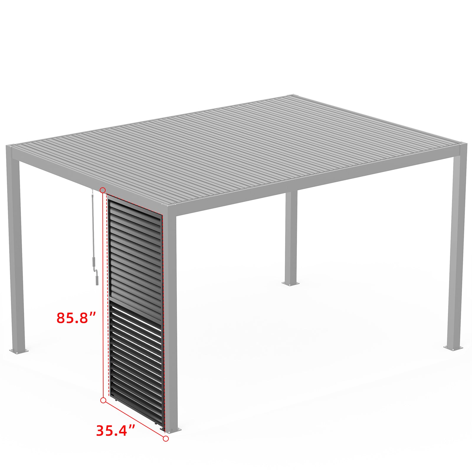 Louver Grille 1 3 10Ft Aluminum Frame & Louvers Black Aluminium