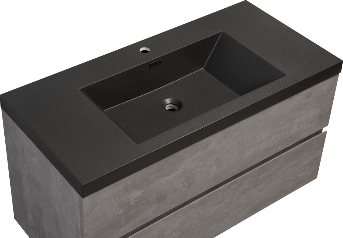 42" Bathroom Vanity Countertop Only, Single Hole Cabinet Top Matte Black, 24V12Pb42 Matte Black Quartz