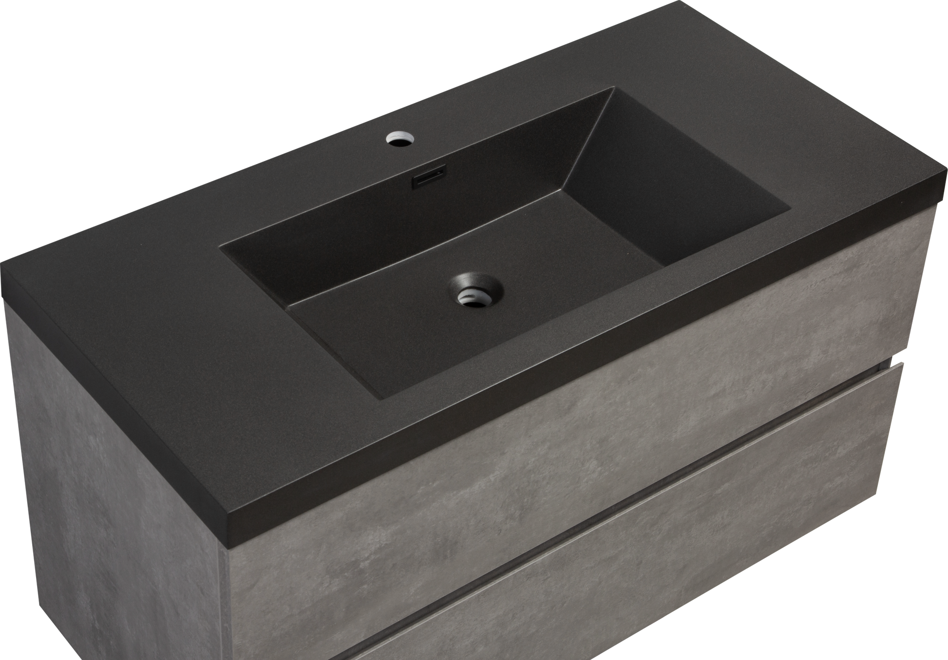 42" Bathroom Vanity Countertop Only, Single Hole Cabinet Top Matte Black, 24V12Pb42 Matte Black Quartz