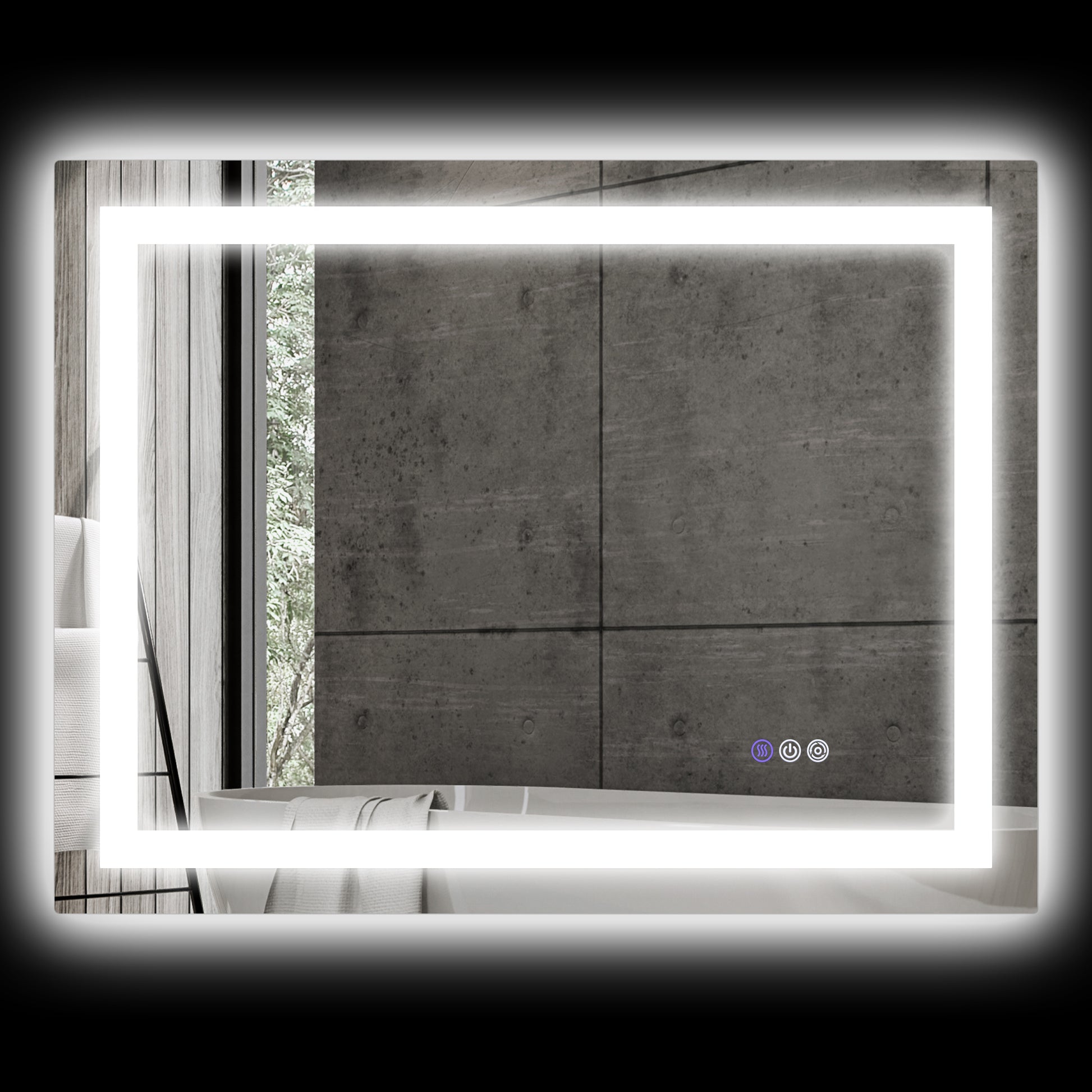 Homcom Led Bathroom Mirror With Lights, 32" X 24" Backlit Front Lit Led Mirror For Bathroom, Anti Fog, Memory, Infinite Color Temperature, Wall Mounted Dimmable Vanity Mirror, Horizontal Vertical Clear Glass