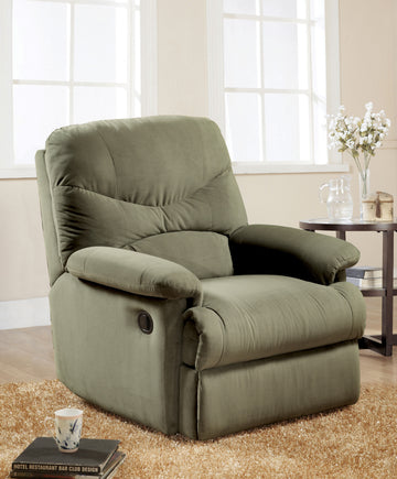 Sage Motion Recliner With Pillow Top Arms Sage Microfiber Manual Handle Wood Primary Living Space Tight Back Handle Pillow Top Arms Fabric Metal