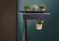Esyspot Metal Powder Coating Hook Wall Mounted With Shelf Black Bedroom Contemporary Metal Chrome,Metal