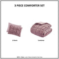 3 Piece Comforter Set King Pink Polyester