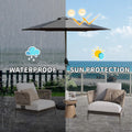 7.5Ft Patio Umbrella, Outdoor Table Umbrella With Push Button Tilt And Crank, Uv Protection Waterproof Market Sun Umbrella With 6 Sturdy Ribs For Garden, Deck, Backyard, Pool Gray Gray Round Uv Resistant Umbrellas Aluminium