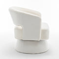 Swivel Barrel Chair, Velvet Accent Armchair 360 Degree Swivel Club Chair For Living Room Bedroom Reception Room White Foam Velvet