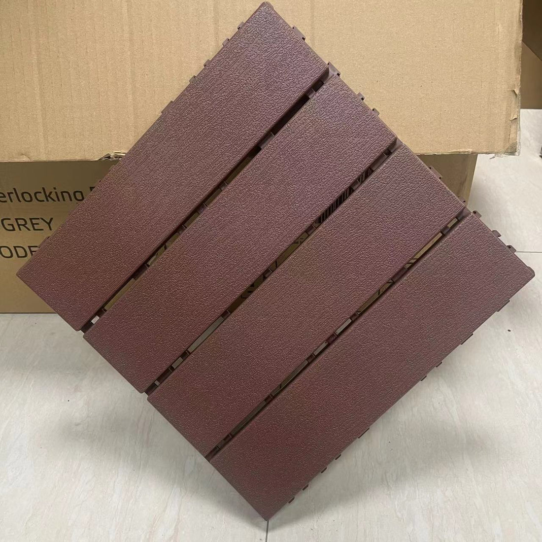 Plastic Interlocking Deck Tiles,36 Pack Patio Deck Tiles,12"X12" Square Waterproof Outdoor All Weather Use, Patio Decking Tiles For Poolside Balcony Backyard, Brown Brown Abs