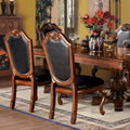 Black And Cherry Side Chair With Trim Set Of 2 Solid Black Brown Dining Room Foam Side Chair Solid Back Set Of 2 Faux Leather