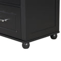 Tall Bathroom Storage Cabinet, Freestanding Storage Cabinet With Two Drawers And Adjustable Shelf, Mdf Board With Painted Finish, Black Black Mdf