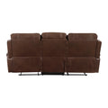 Comfortable Reclining Sofa 2Pc Set Brown Faux Leather Upholstered Dual Reclining Sofa Loveseat Trim, Power Usb Ports, Cupholders, Modern Living Room Furniture Brown Faux Leather Wood Primary Living