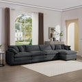 Corduroy Sofa , Modern Upholstered 4 Seater With With 1 Footstool Corduroy Fabric Sofaoffice Living Room Apartment Comfort Sofa, Easy To Assemble With 2 Arm Pillows And 4 Throw Pillows Grey Corduroy 4 Seat