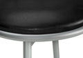 Barstool, Set Of 2, Swivel, Bar Height, Grey Metal, Black Leather Look, Contemporary, Modern Silver Foam Metal