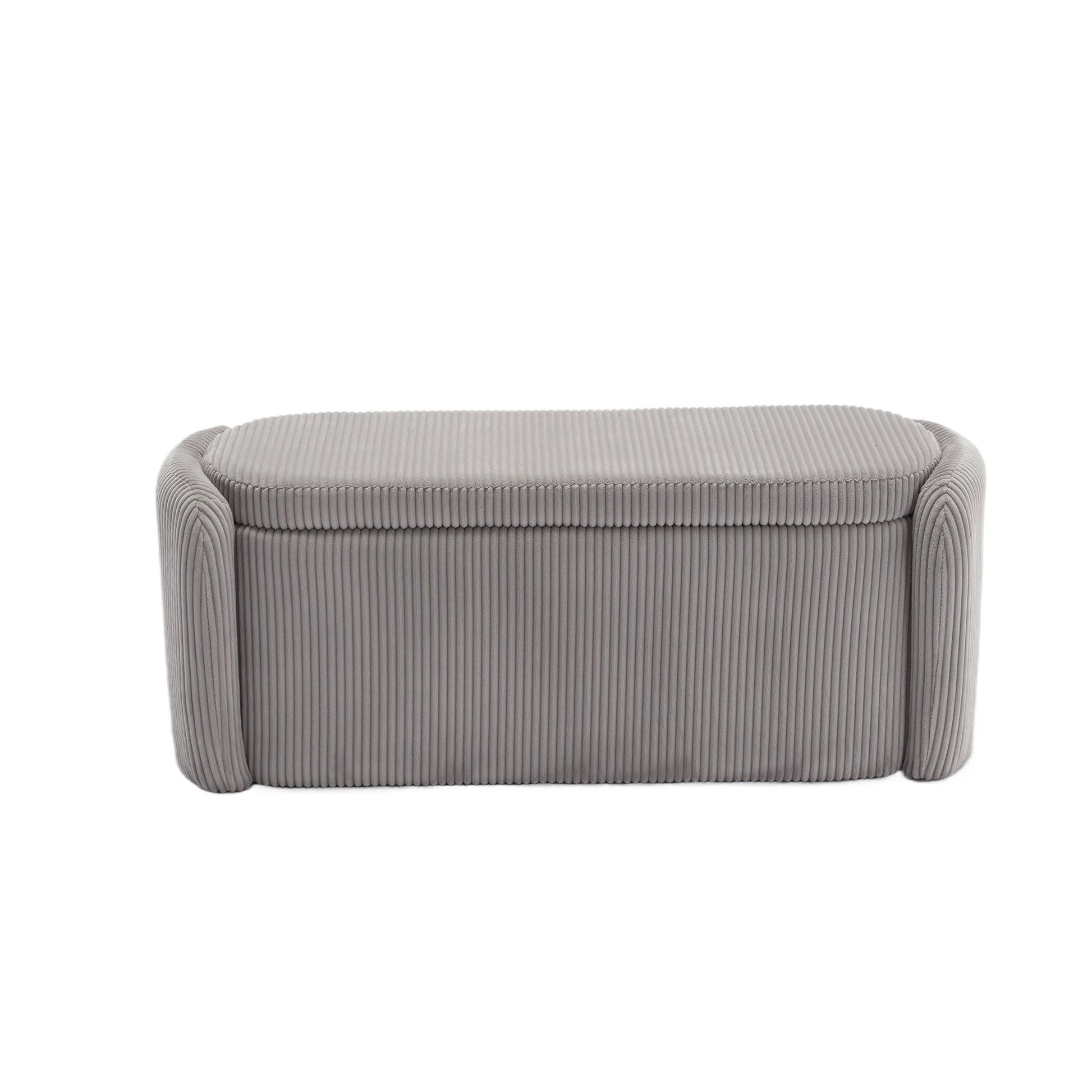 Coolmore Storage Ottoman,Bedroom End Bench,Upholstered Fabric Storage Ottoman With Safety Hinge, Entryway Padded Footstool, Ottoman Bench For Living Room & Bedroom Light Gray Light Gray Foam Velvet