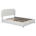 Teddy Fleece Full Size Upholstered Platform Bed With Hydraulic Storage System, White Full White Teddy