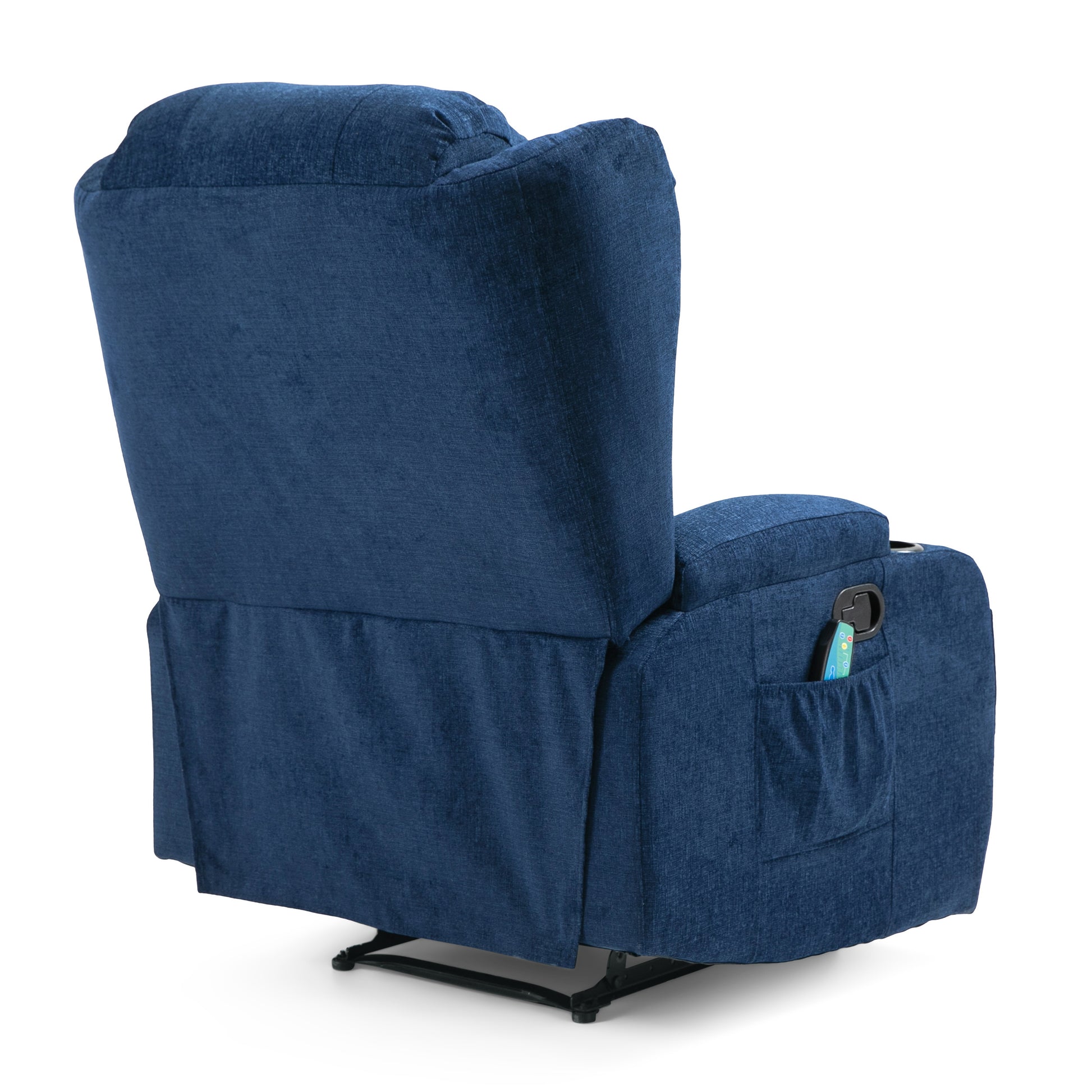 Massage Recliner Navy Blue Fabric