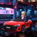 Aosom Kids Ride On Car, 12V Licensed Audi Rs E Tron Gt 3.1 Mph Electric Car For Kids, Ride On Toy For Boys And Girls With Remote Control, 4 Wheels With Suspension, Horn, Music, Lights, Red Red Plastic