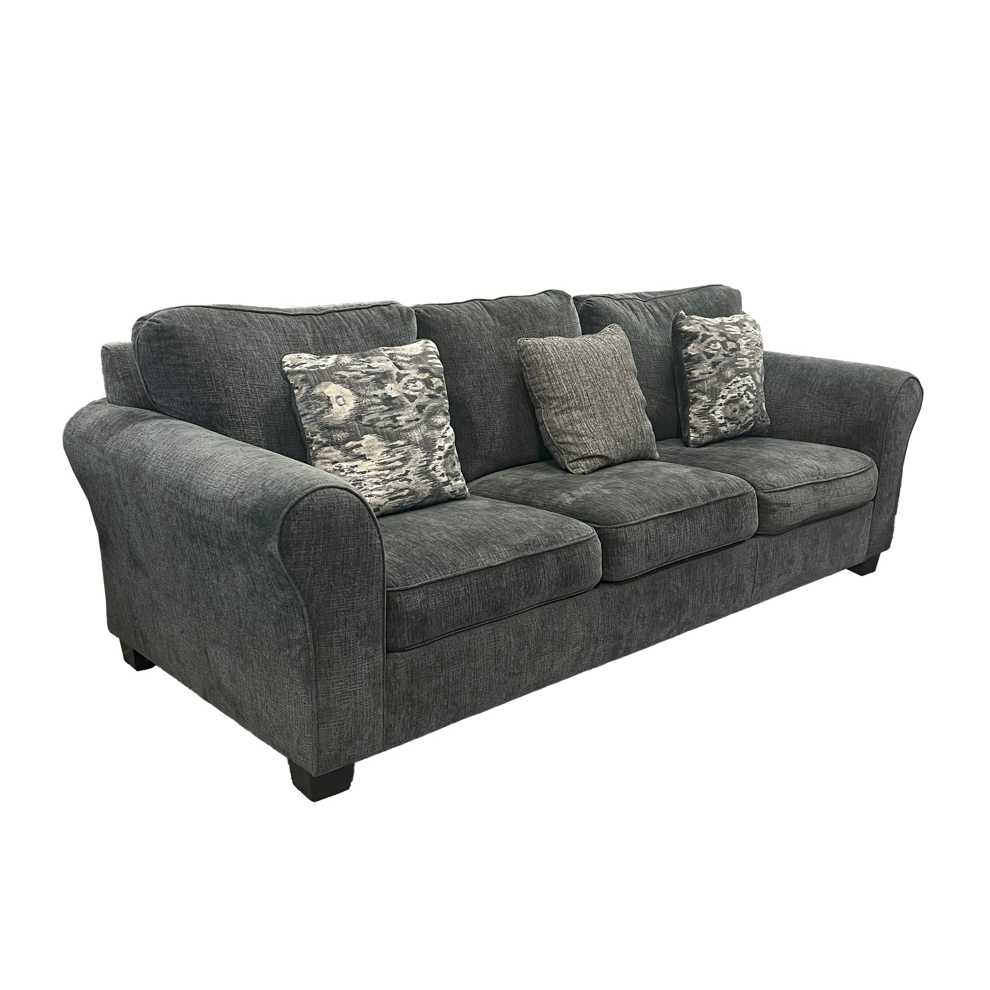 Romeo Grey Sofa Grey Wood Polyester Blend 3 Seat