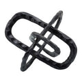 Metal Accent Decor With Oval Shaped Inters, Gray Gray Metal