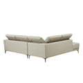 111.42Inch Modern Design L Shaped Deep Sectional Couch,Genuine Leather Sofa With Adjustable Headrests Couch,Minimalist Style Comfy Upholstery Corner Couch With Chaise For Living Room,Apartment,Office Grey Genuine Leather 5 Seat