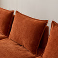 Modern Upholstered Chair Leisure Sofa Lounge Chair Removable Pillow Armless Accent Chair For Living Room, Bedroom, Corner Chair, Backrest Adjustable Fore And After Orange Wood Medium Soft Foam Chenille 1 Seat