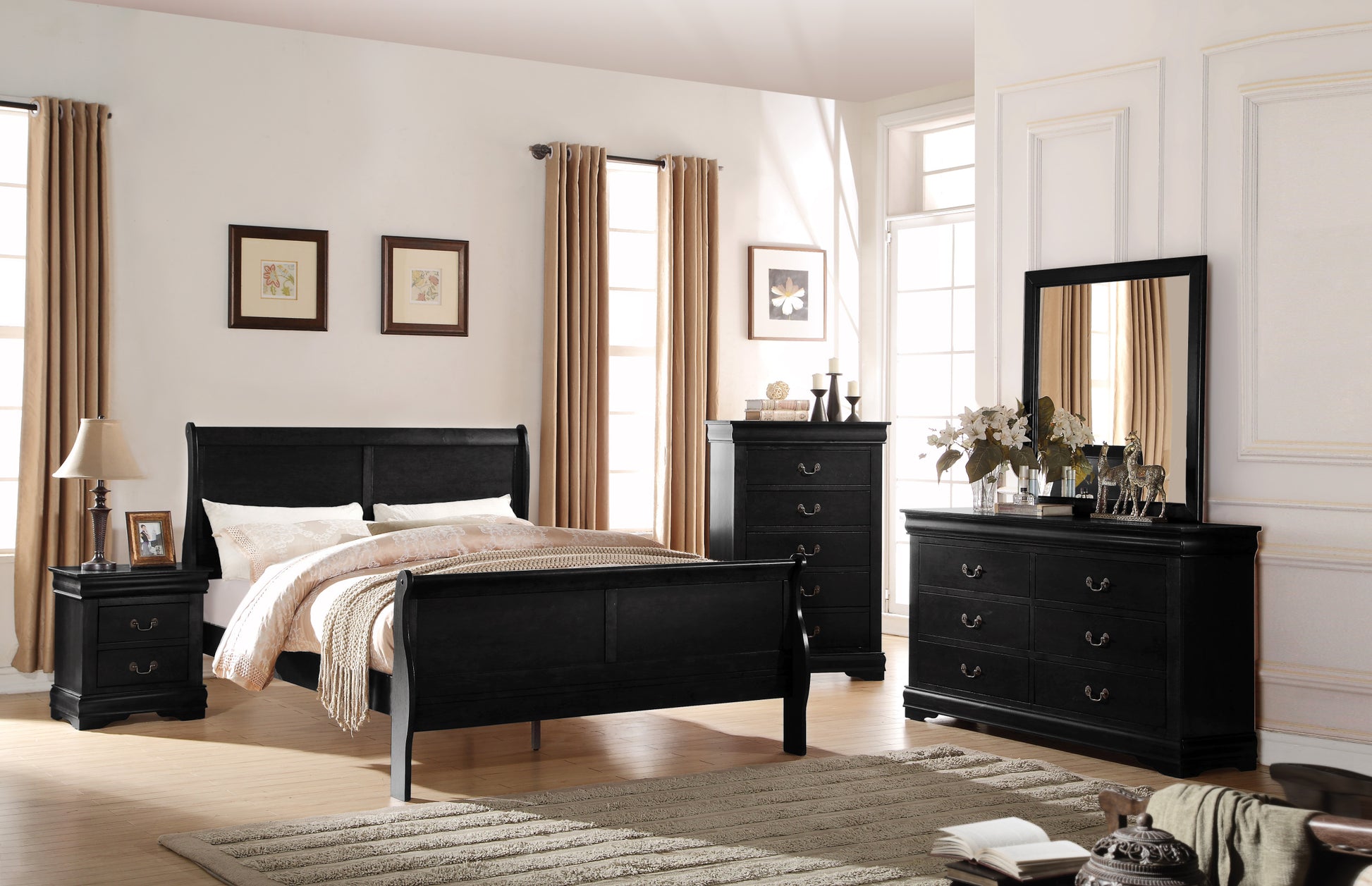 Black Queen Bed Box Spring Required Queen Black Wood Bedroom Pine Sleigh Wood