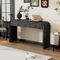 Unique Retro Console Table With Open Style, Two Top Drawers For Entrance, Dinning Room, Living Room Antique Black Antique Black Mdf