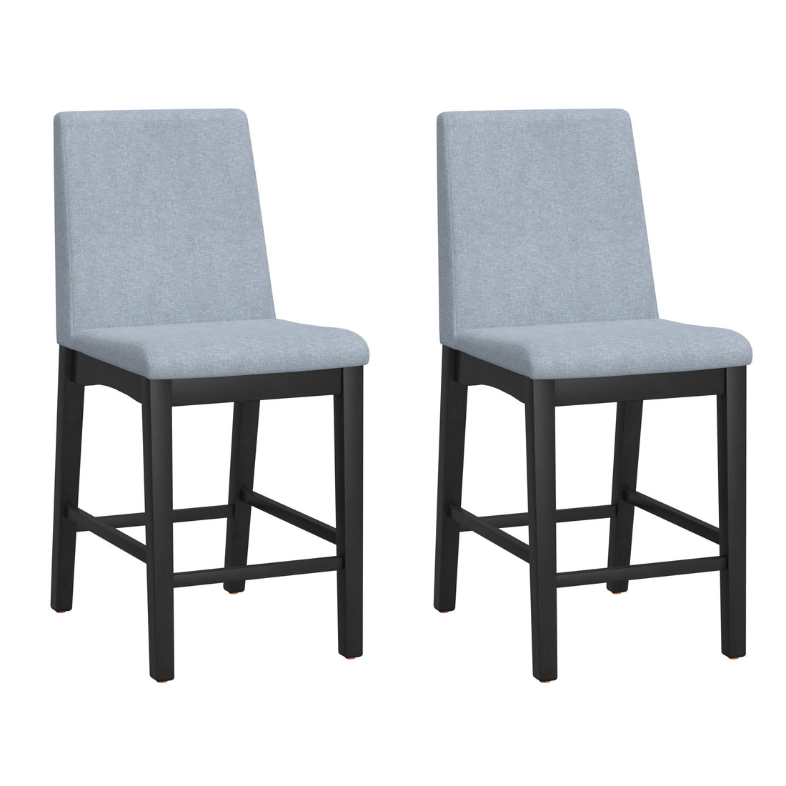 Quaint Gray Gathering Height Stool, Set Of 2 Gray Foam Solid Wood