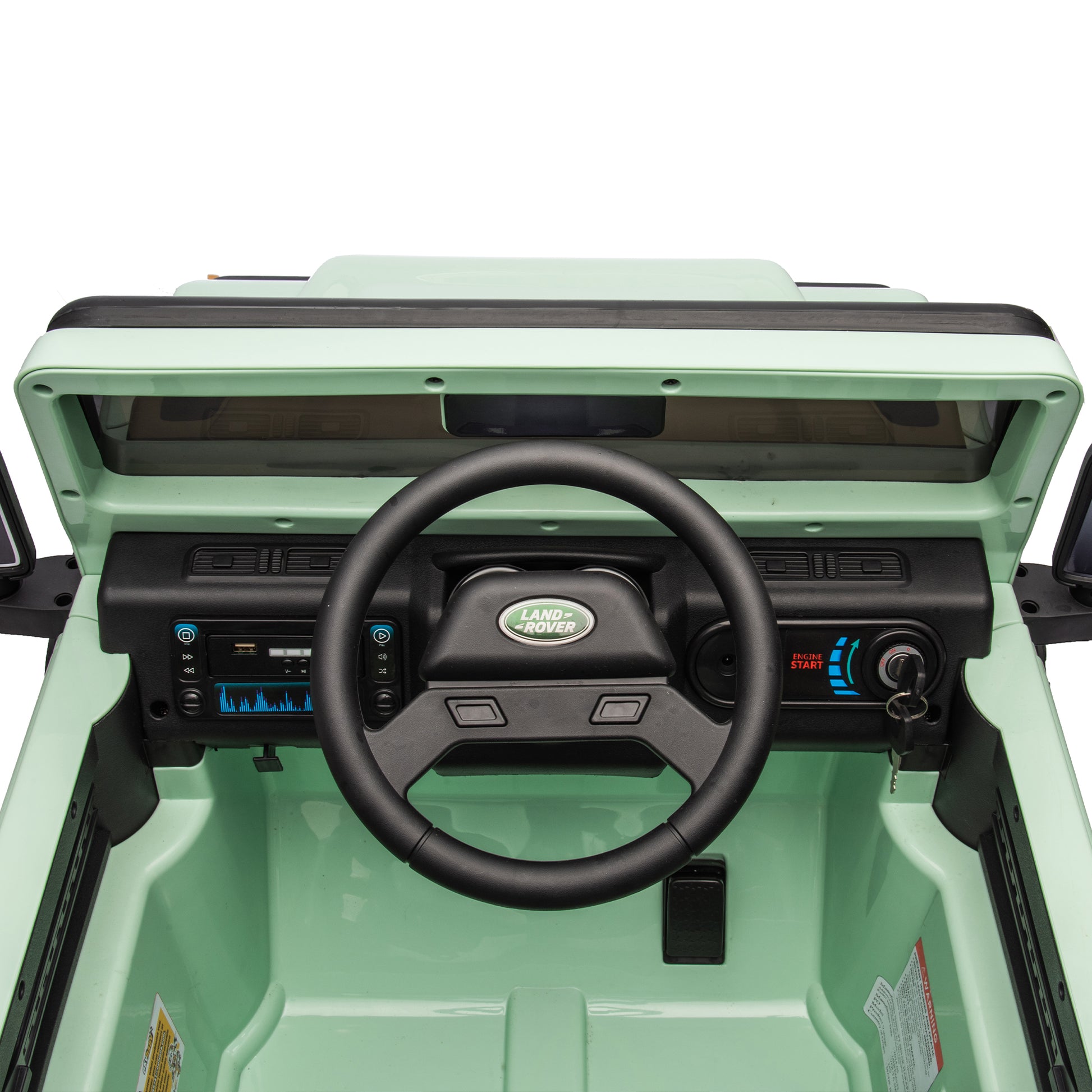 Licensed 2015 Land Rover Defender 90,24V Kids Ride On Xxl Car W Parents Control,2Wd,Four Wheel Suspension,Bluetooth,Mp3,Music,Power Display,Led Lights,Speeds 1.86 3.11Mph For Kids 3 7. Green Polypropylene