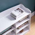 Entry Bench Shoe Rack With Nine Storage Shelves With Top Open Shelf In White White Mdf