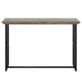 Antique Oak And Black Sofa Table With Double Pedestal Oak Primary Living Space Industrial Round Wood Metal Pedestal