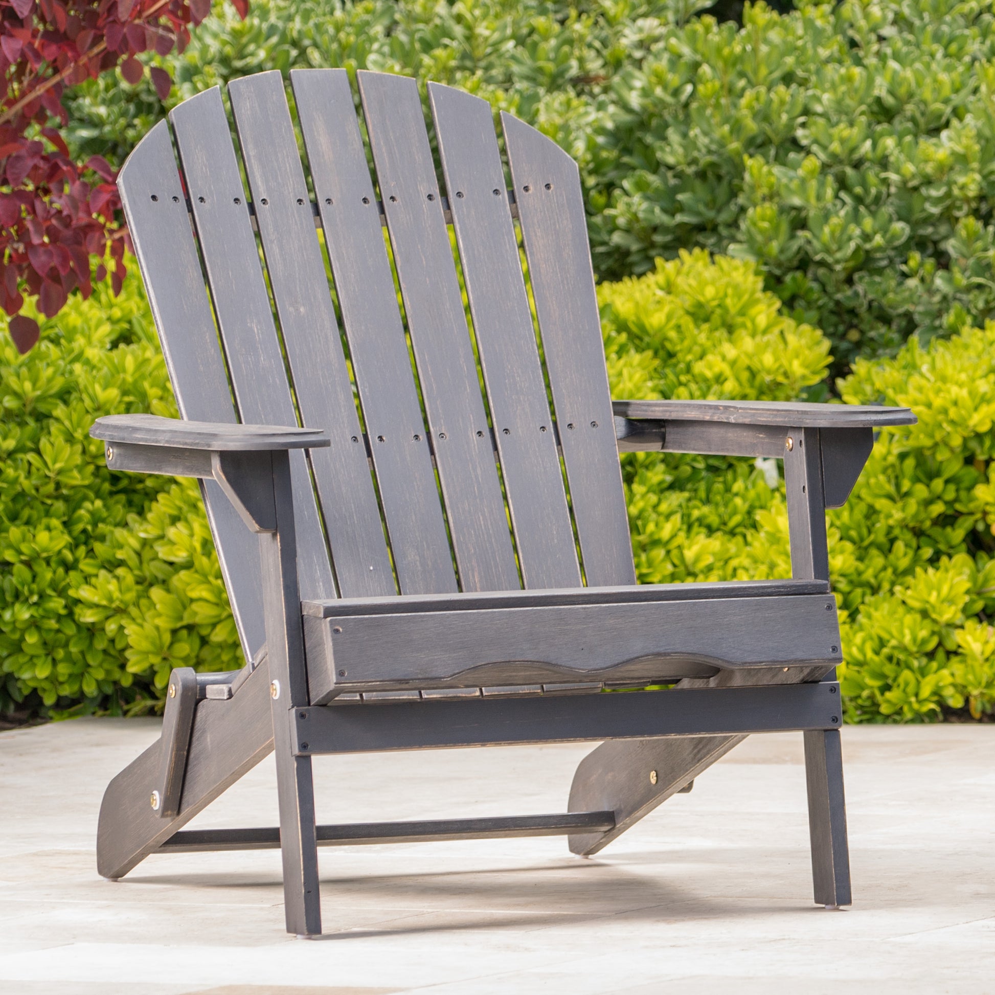 Malibu Adirondack Chair Dark Grey Acacia Wood