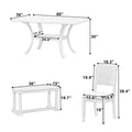 6 Piece Wood Dining Table Set With Storage Shelf And Curved Legs, Kitchen Table Set With Bench And 4 Removable Cushions Dining Chairs, Modern Style, Brown Gray Cushion Wood Dining Room Solid Wood Rubberwood Rectangular Dining Table With Bench Wood Wood