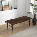 Mia Mid Century Modern Solid Wood Bench Dark Brown Brown Mid Century Modern Rubberwood Solid Wood