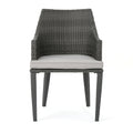 Hillhurst Chair Grey Mp2 Set Of 2 Grey Rattan Waterproof Fabric Metal