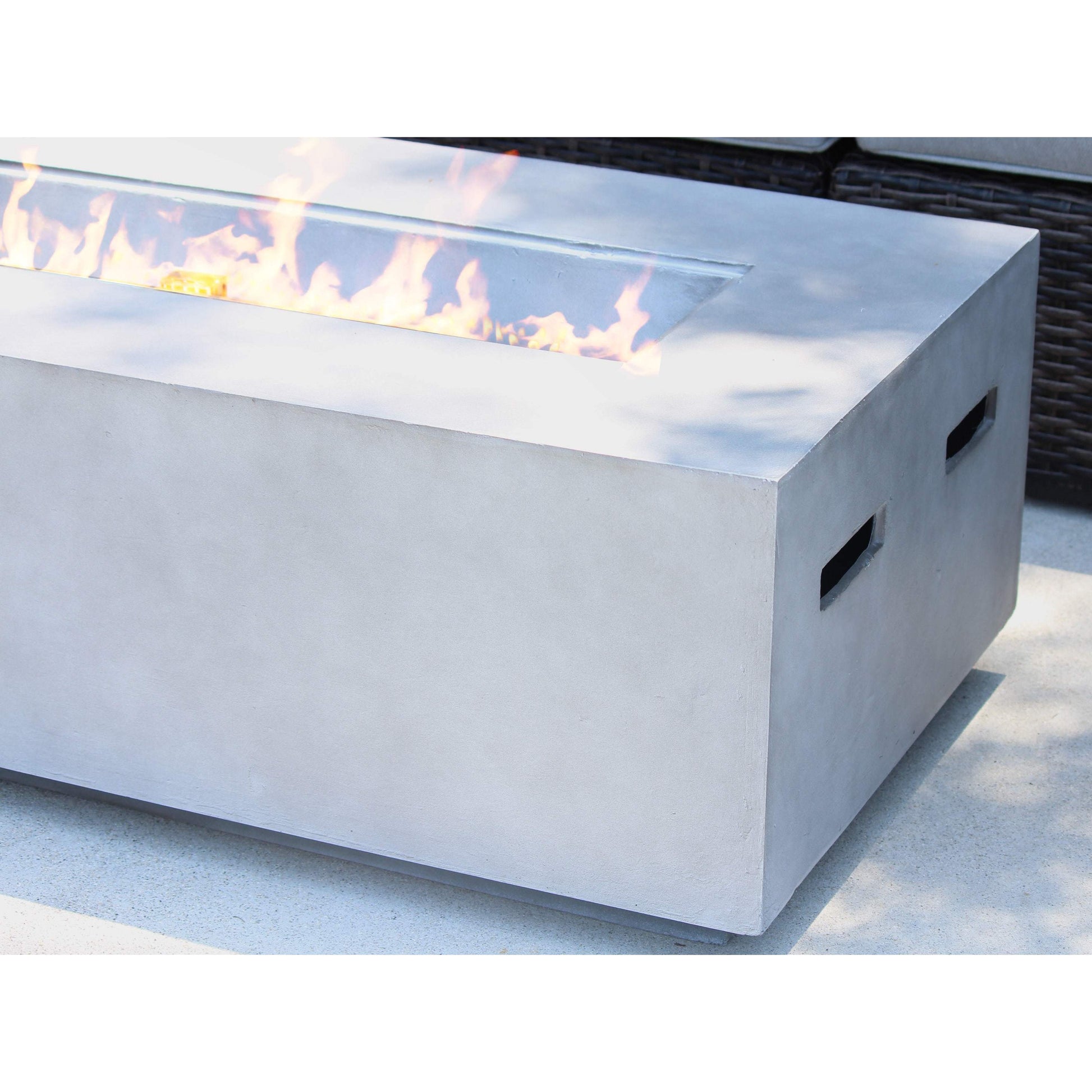 Concrete Propane Outdoor Fire Pit Table Cream White Concrete