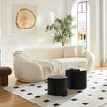 3 Person Sofa Modern Combination Half Moon Casual Teddy Bear Wool Sofa Curved Sofa, Snow White White Primary Living Space Medium Soft Delicate Duty Fabric 3 Seat