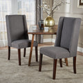 Dining Chair Set Of 2 Dark Grey Plywood