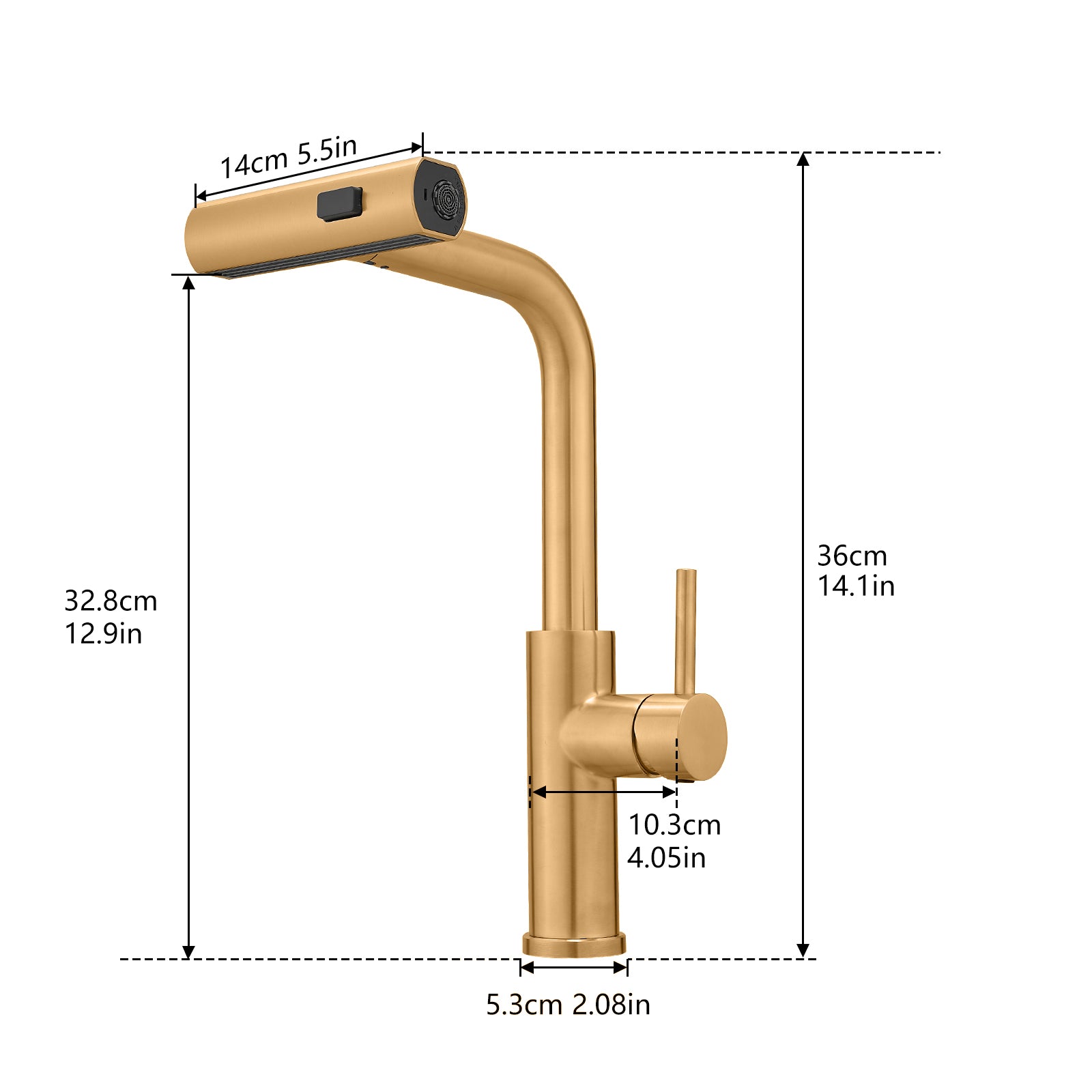 Kitchen Sink Faucet, Nickel Gold Kitchen Faucets With Pull Out Sprayer, Bar Faucet Single Hole Faucet Brushed Gold Kitchen Classic,Contemporary,Modern Ceramic Stainless Steel